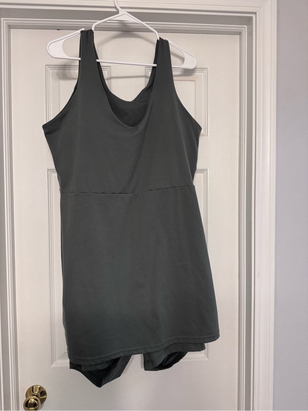 Sleeveless Athletic Tank Romper in Hunter Green